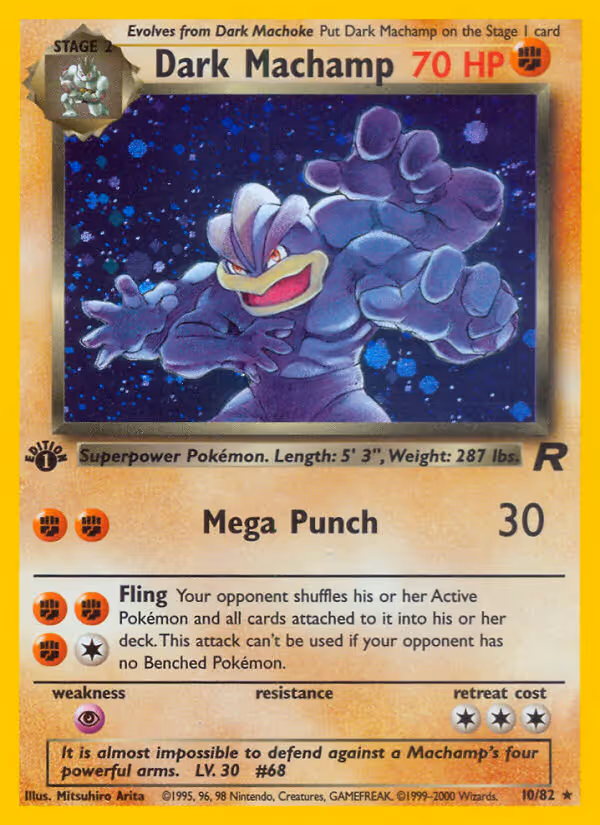 Dark Machamp 10/82 Pokemon card