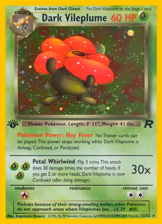 Dark Vileplume 13/82 Pokemon card