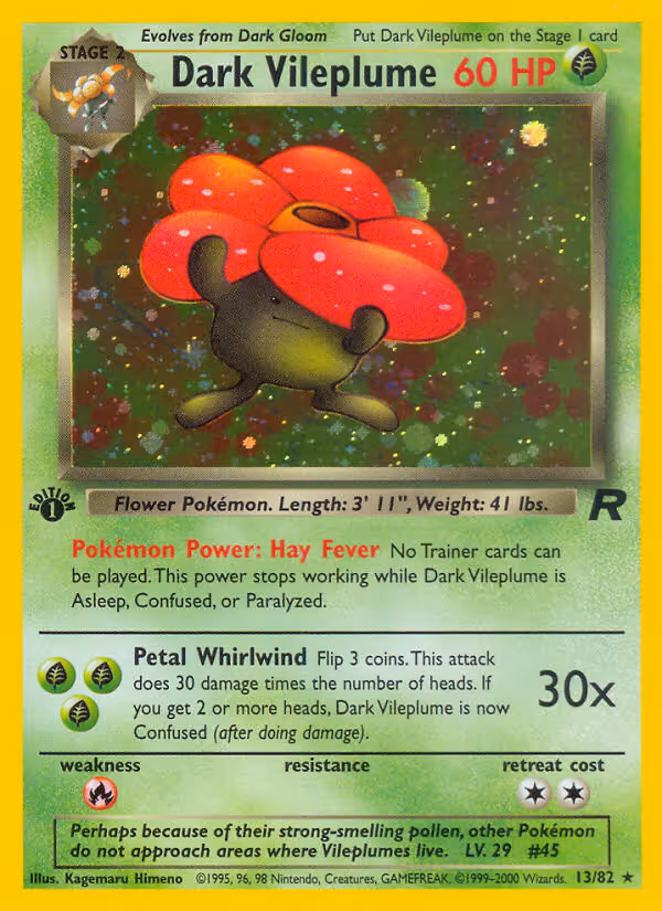 Dark Vileplume 13/82 Pokemon card