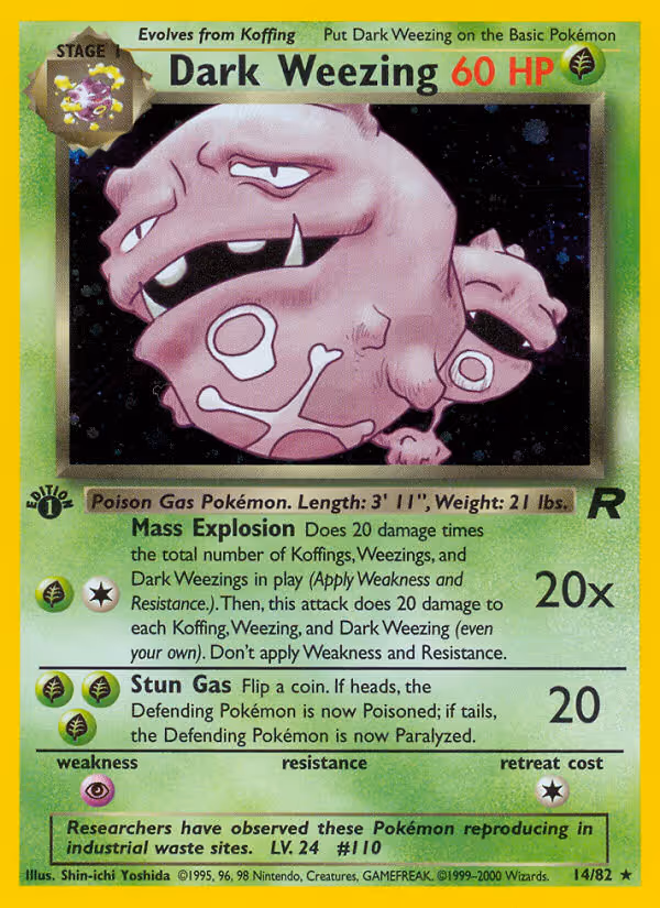 Dark Weezing 14/82 Pokemon card