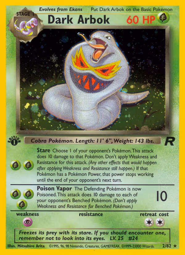 Dark Arbok 2/82 Pokemon card