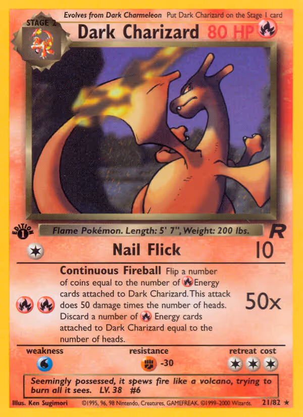 Dark Charizard 21/82 Pokemon card