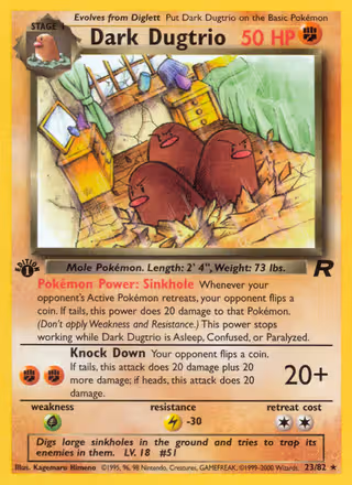 Dark Dugtrio 23/82 Pokemon card