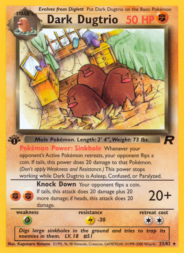 Dark Dugtrio 23/82 Pokemon card