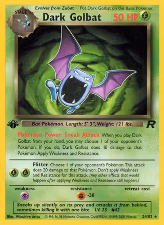 Dark Golbat 24/82 Pokemon card
