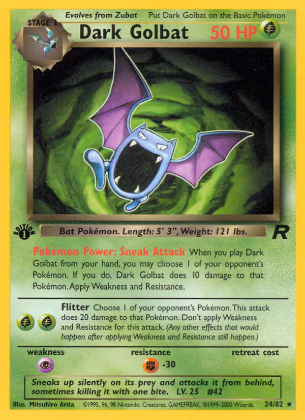 Dark Golbat 24/82 Pokemon card