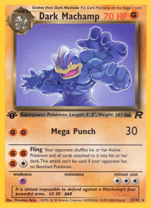Dark Machamp 27/82 Pokemon card