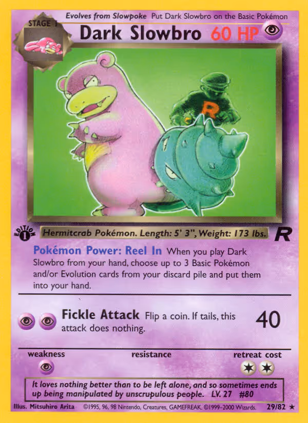 Dark Slowbro 29/82 Pokemon card