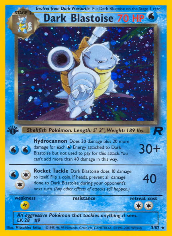 Dark Blastoise 3/82 Pokemon card