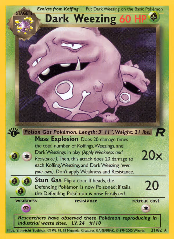 Dark Weezing 31/82 Pokemon card