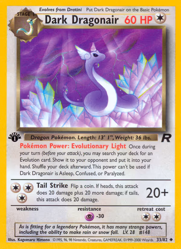 Dark Dragonair 33/82 Pokemon card