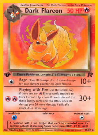 Dark Flareon 35/82 Pokemon card