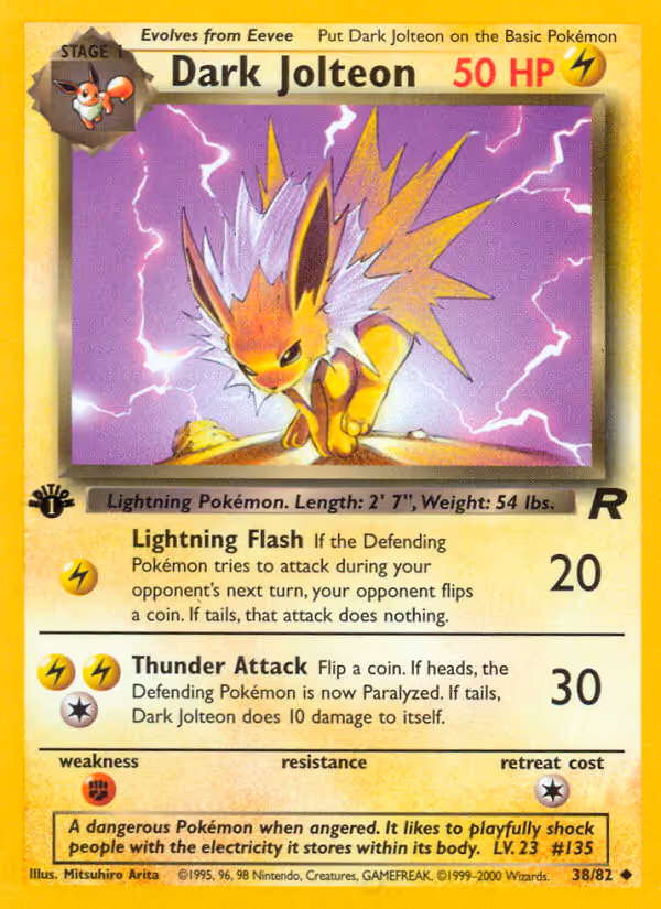Dark Jolteon 38/82 Pokemon card