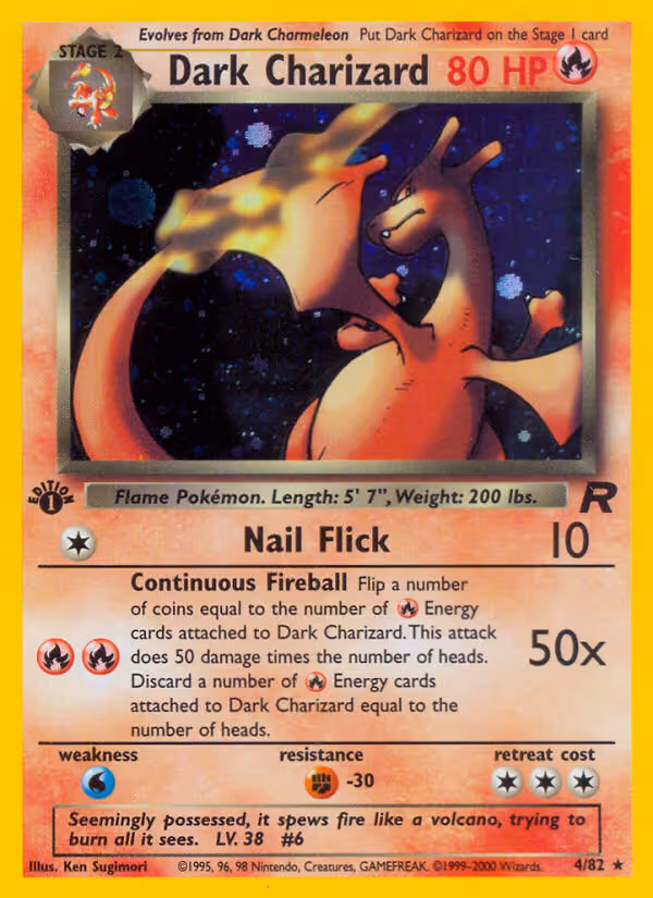Dark Charizard 4/82 Pokemon card