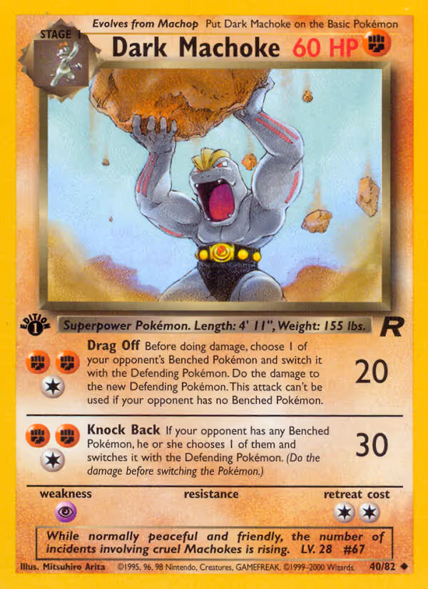 Dark Machoke 40/82 Pokemon card