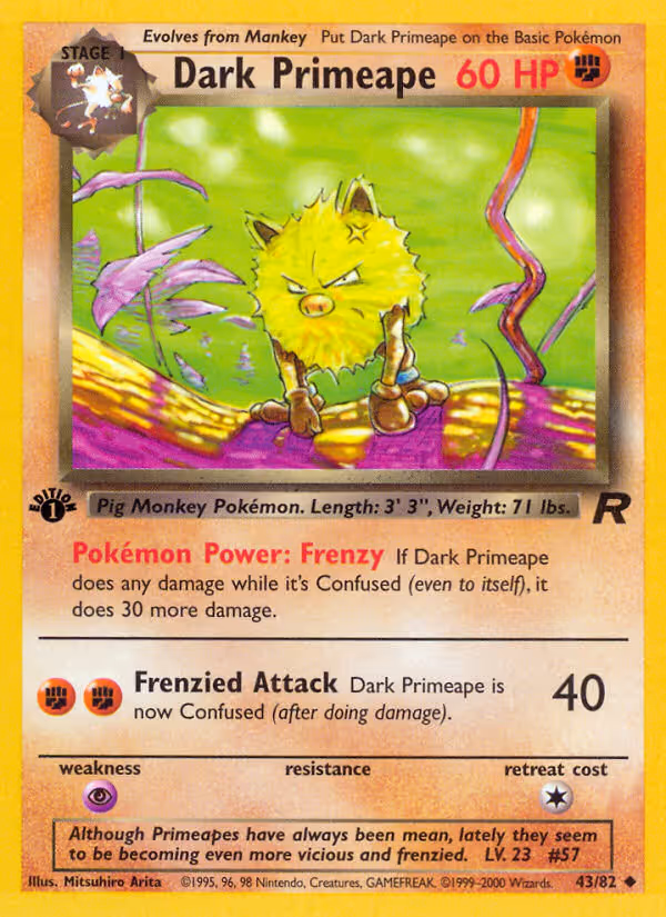 Dark Primeape 43/82 Pokemon card