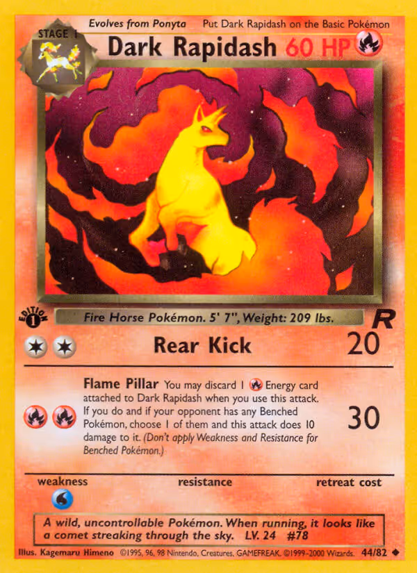 Dark Rapidash 44/82 Pokemon card