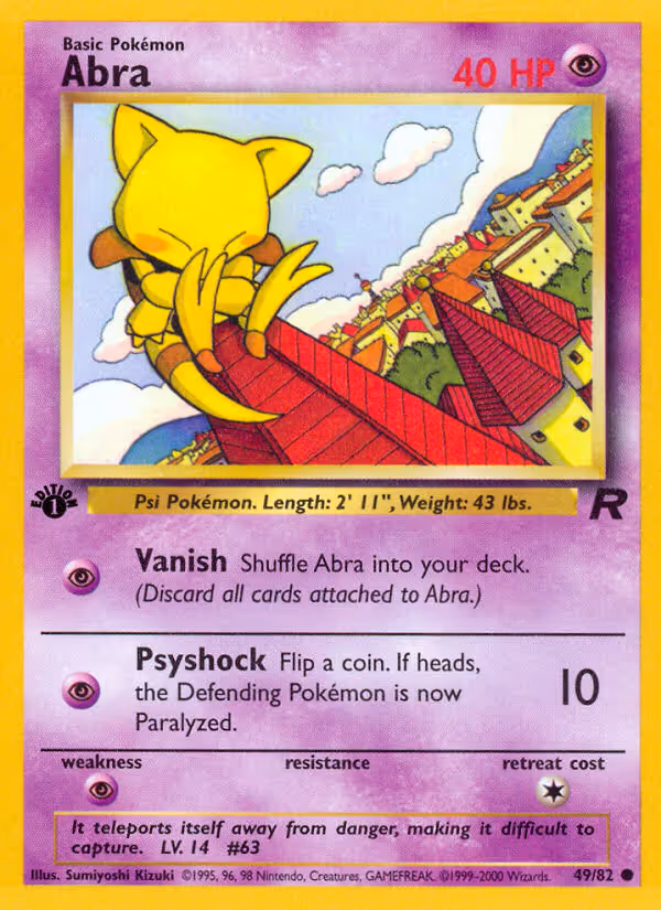 Abra 49/82 Pokemon card