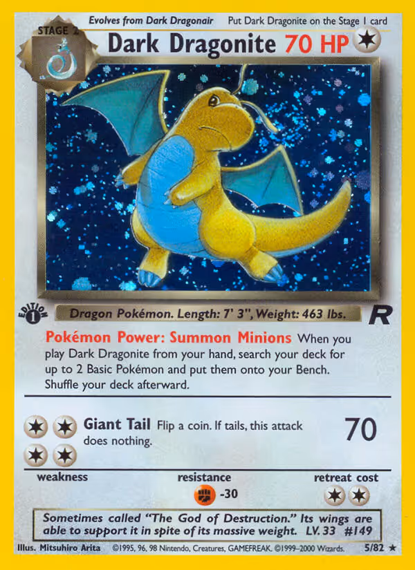 Dark Dragonite 5/82 Pokemon card