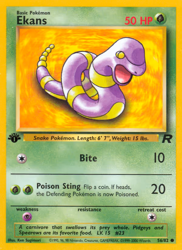 Ekans 56/82 Pokemon card