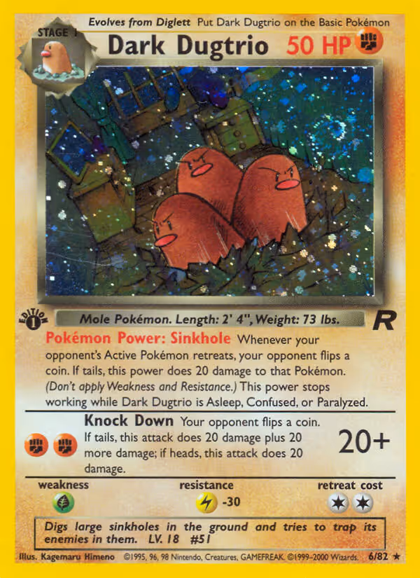 Dark Dugtrio 6/82 Pokemon card