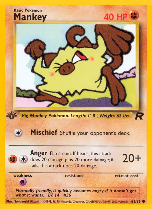 Mankey 61/82 Pokemon card