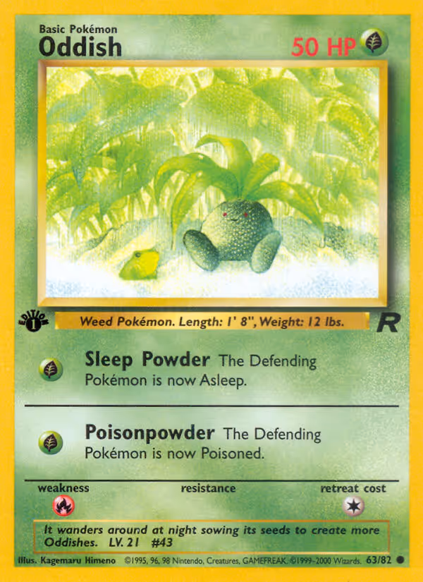 Oddish 63/82 Pokemon card