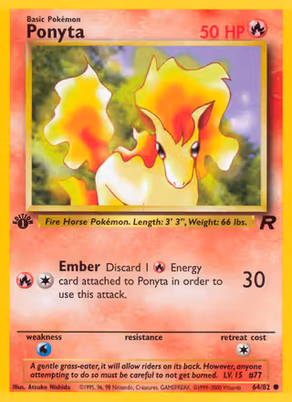 Ponyta 64/82 Pokemon card