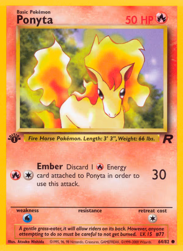 Ponyta 64/82 Pokemon card