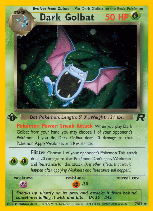 Dark Golbat 7/82 Pokemon card