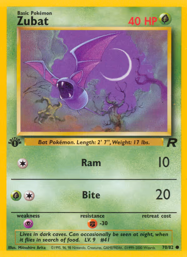 Zubat 70/82 Pokemon card