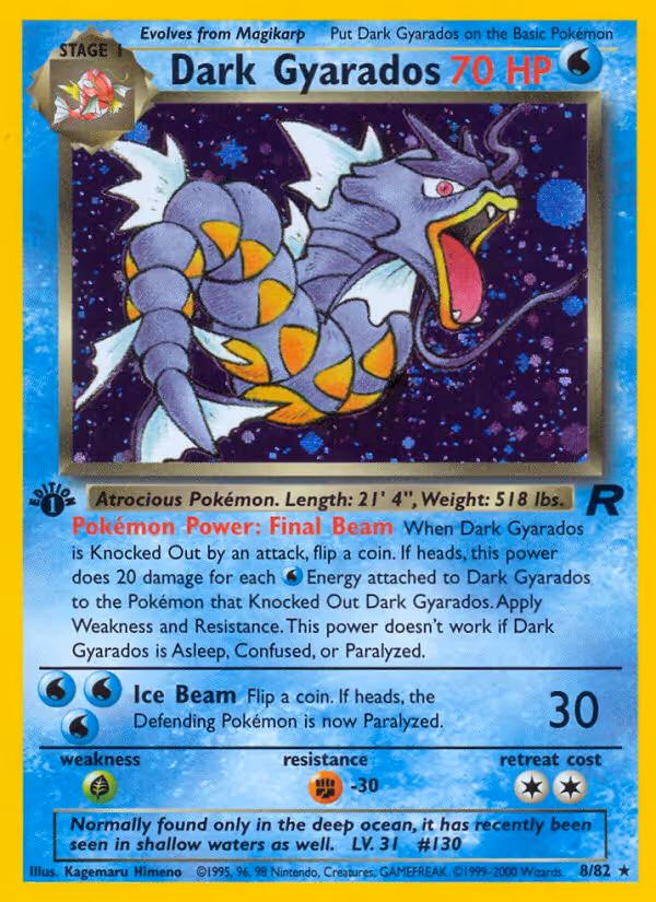 Dark Gyarados 8/82 Pokemon card