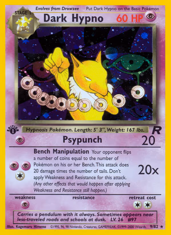 Dark Hypno 9/82 Pokemon card