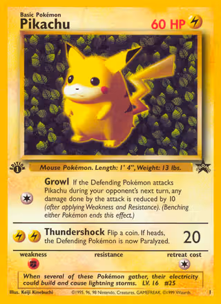 Pikachu 1/53 Pokemon card