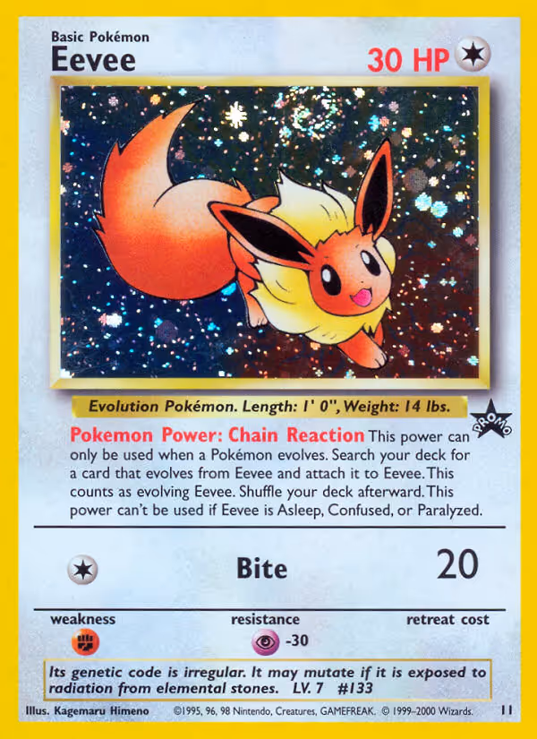 Eevee 11/53 Pokemon card