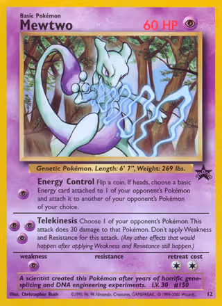 Mewtwo 12/53 Pokemon card