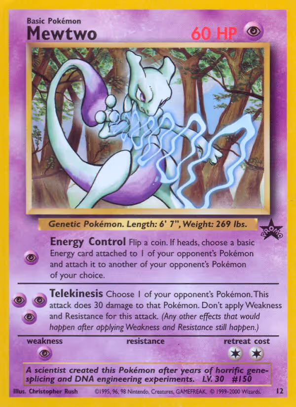 Mewtwo 12/53 Pokemon card