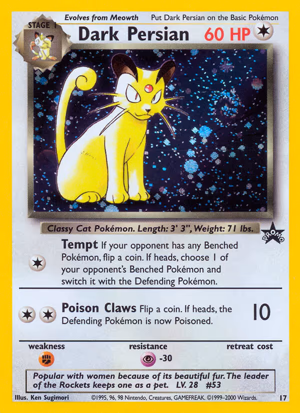 Dark Persian 17/53 Pokemon card