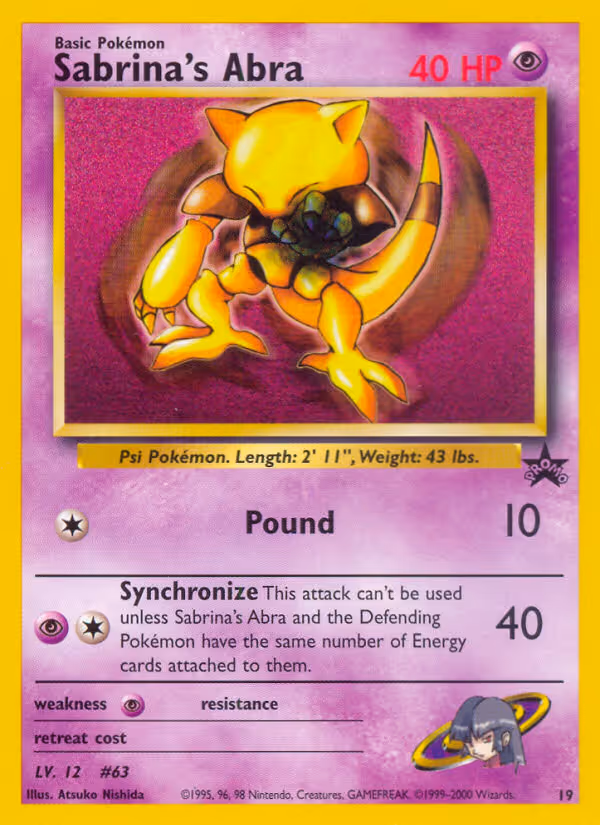 Sabrina's Abra 19/53 Pokemon card