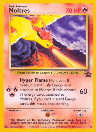 Moltres 21/53 Pokemon card
