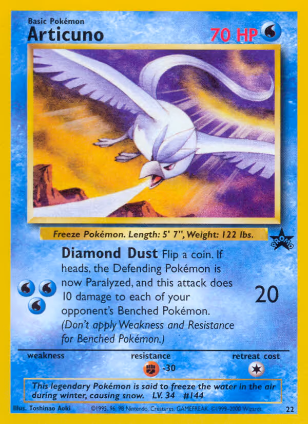 Articuno 22/53 Pokemon card