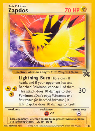 Zapdos 23/53 Pokemon card