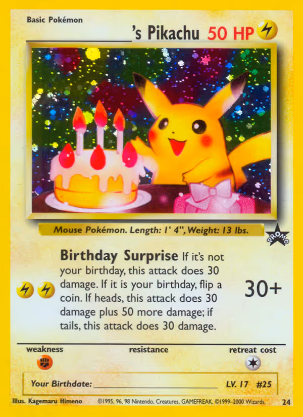 ___________'s Pikachu 24/53 Pokemon card
