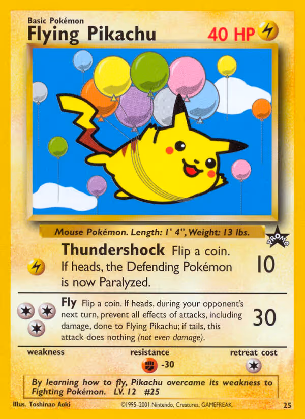 Flying Pikachu 25/53 Pokemon card