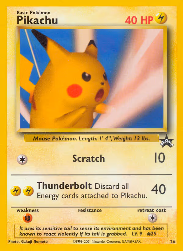 Pikachu 26/53 Pokemon card