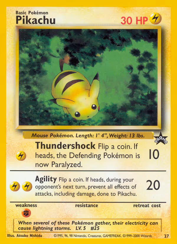 Pikachu 27/53 Pokemon card