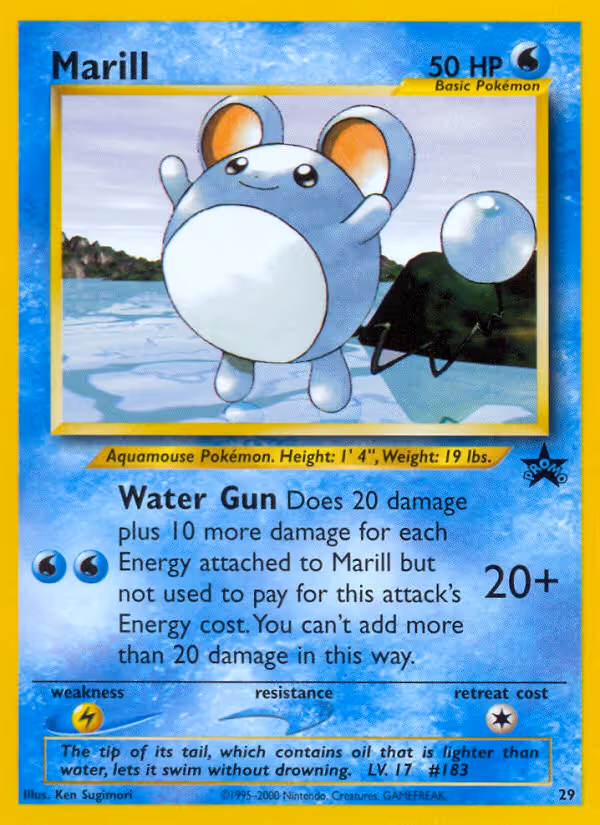 Marill 29/53 Pokemon card