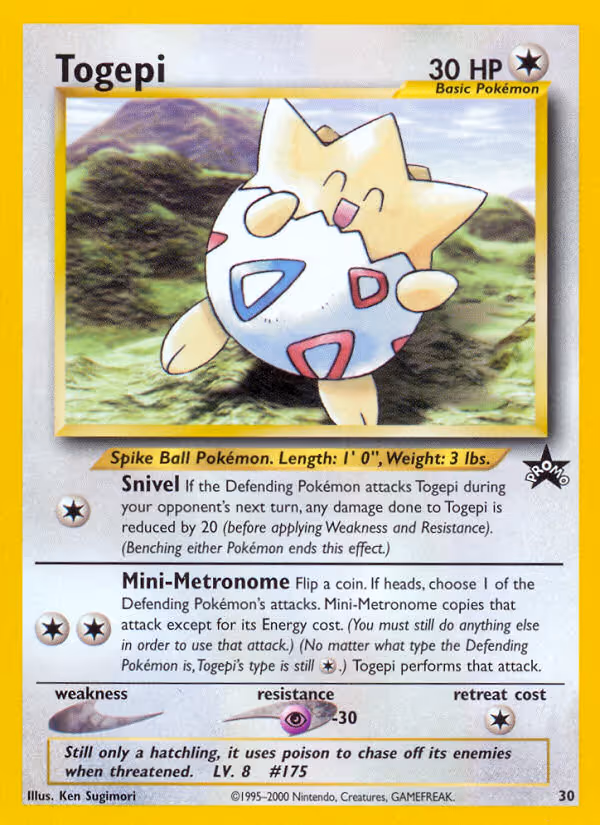 Togepi 30/53 Pokemon card