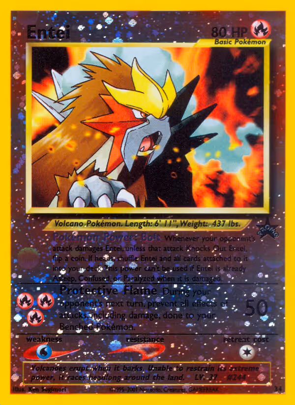 Entei 34/53 Pokemon card