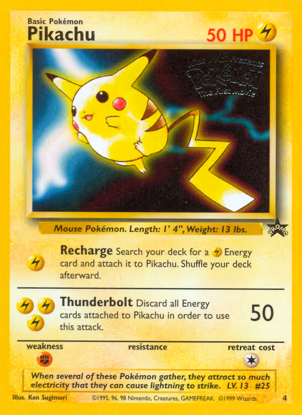 Pikachu 4/53 Pokemon card